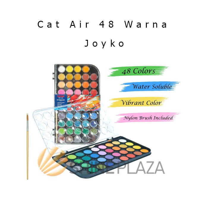 

air-cat- watercolor cake set wc-3-48 - cat air watercolour isi 48 warna -cat-air.
