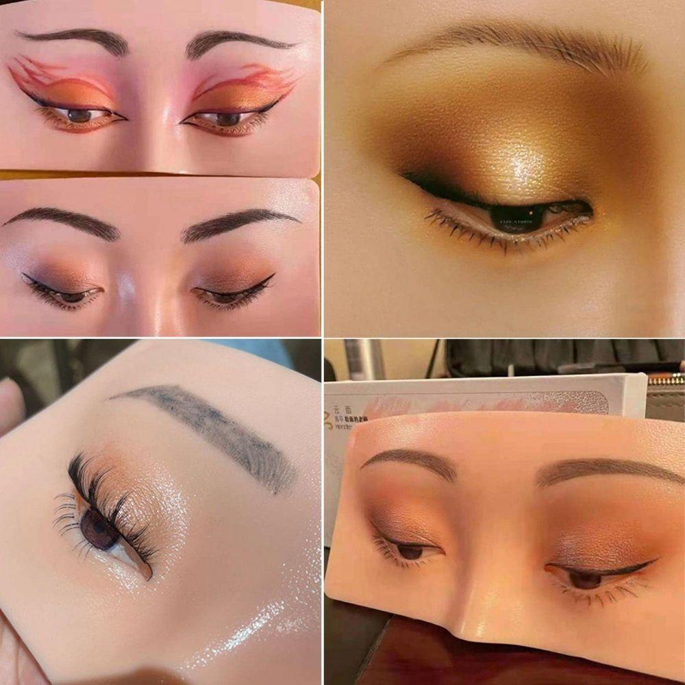 R-flower Hadiah Alat Bantu Sempurna Untuk Artis Bulu Mata Pemula Melukis Latihan Makeup Skin Lash View Eyelids Dengan Brush Eyeshadow Berlatih Makeup Papan Wajah