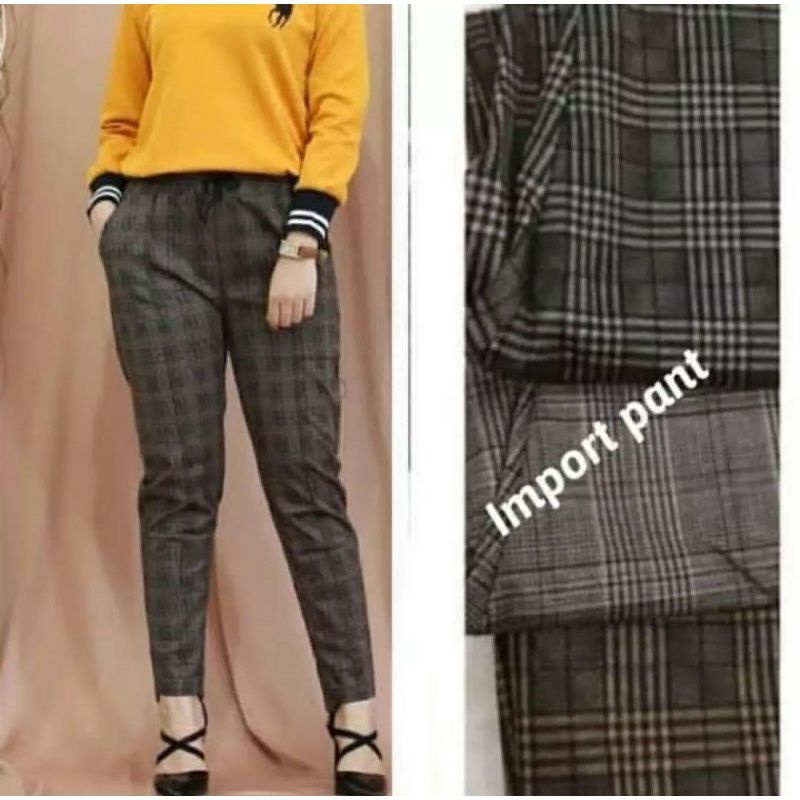 Celana baggy Motif Kotak / Celana Doty Tartan / Luna Pants baggy kotak