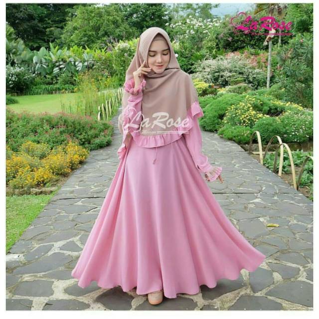 GAMIS SYARI ANNAJAH CAPUCCINO 900GR 110 140 ALLSIZE GAMIS SYARI BUSUI CADAR CREPE HQ POLOS MURAH I.