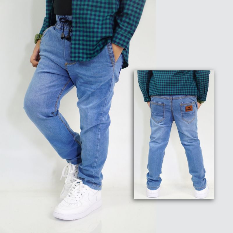 Celana Panjang Jeans Anak NEO by Gymbkids 3-11Tahun Biru Muda