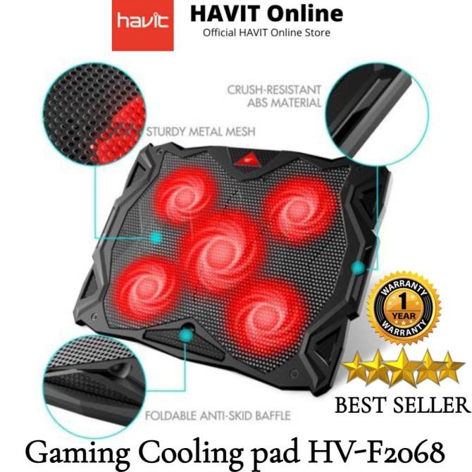 Jual HAVIT Cooling pad Gaming HV-F2068 for 14-17 Inch Laptops ( 5Fans