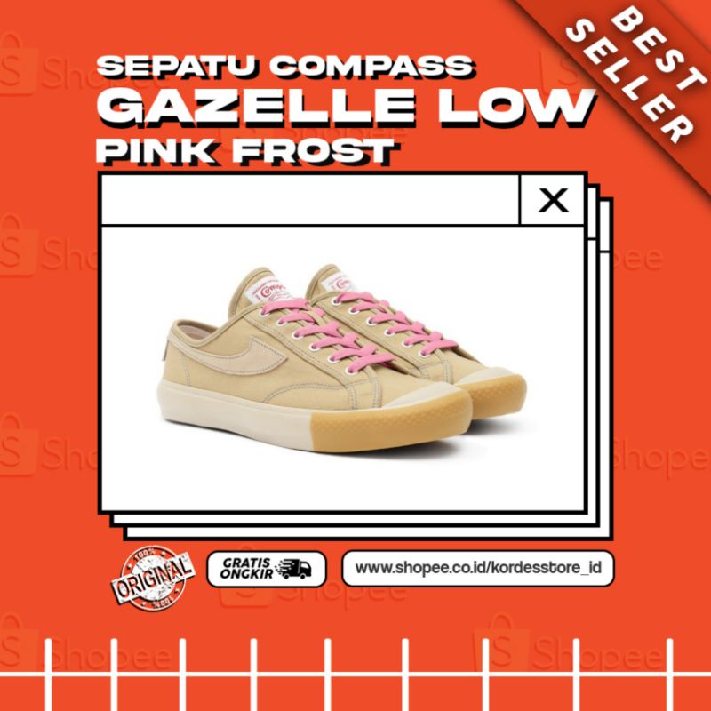 Compass Gazelle Low Pink Frost Original 100% Sepatu Compass