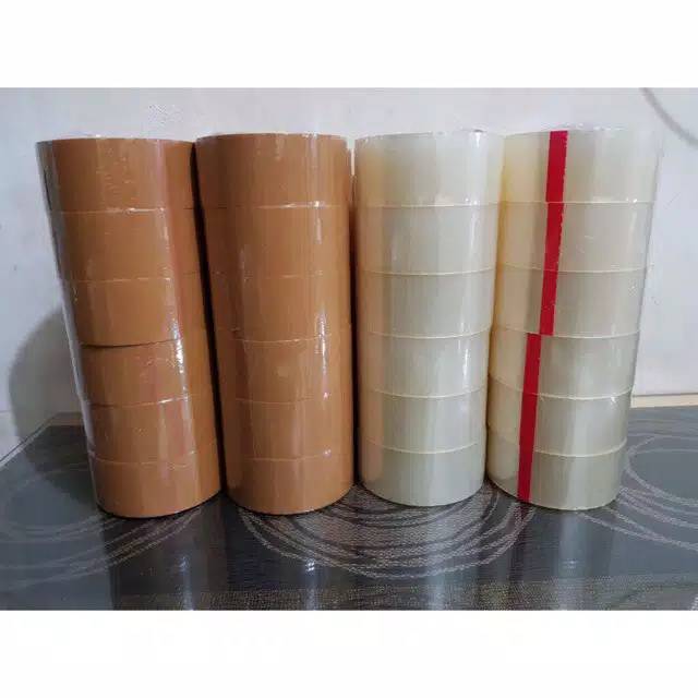 Lakban bening 48 mm / lakban coklat 48 mm solatape 100 yard murah harga grosir