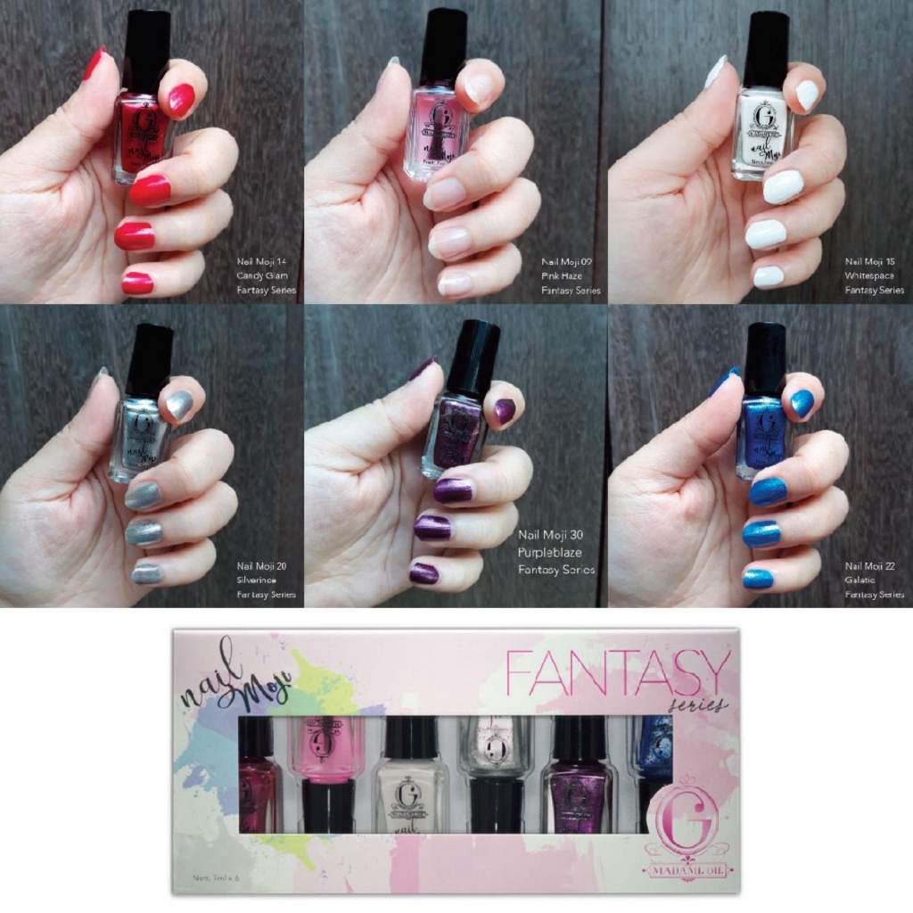 Madame Gie Nail Moji Fantasy Series By Gisella Anastasia - 6 Pcs Kutek Random Color / 1 Box