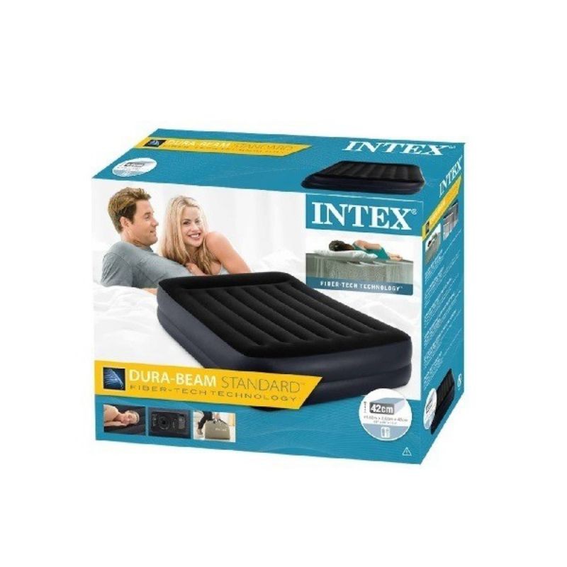 Promo Intex Durabeam Rest Raised Airbed, Intex Twin Pillow Rest Classic Bed With Electric Pump