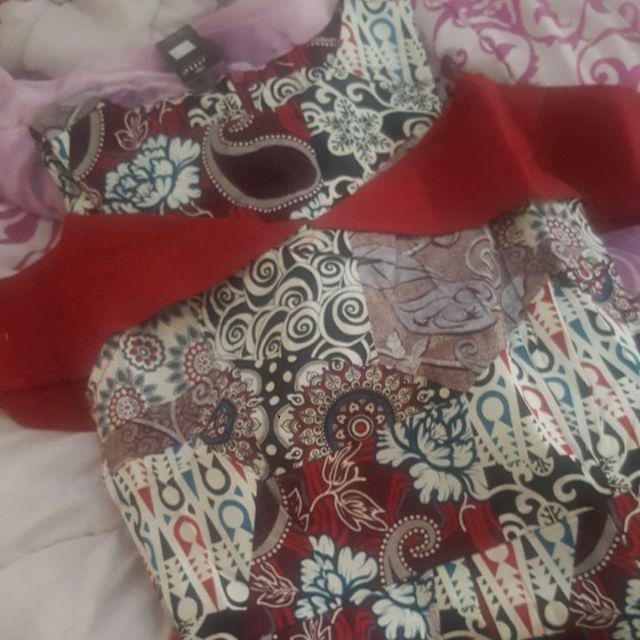Dress Batik Off Shoulder 126 Ab