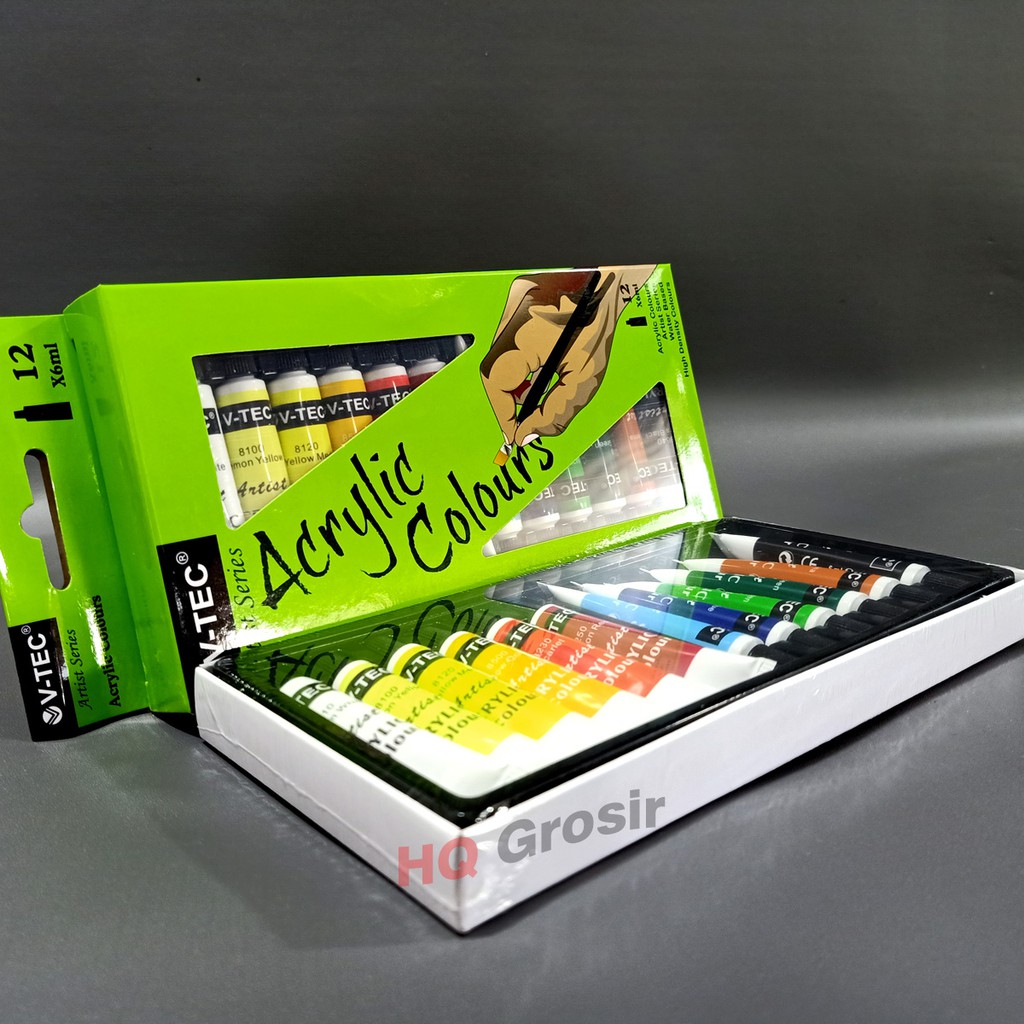 

V-TEC ACRYLIC COLOURS / CAT AKRILIK SET 12 WARNA
