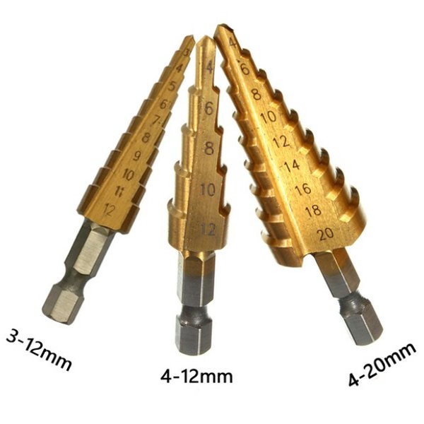 MATA BOR PAGODA 1 SET 3PCS SPIRAL HSS STEEL TITANIUM COATED BESTOOLS TERBAIK DIKELASNYA