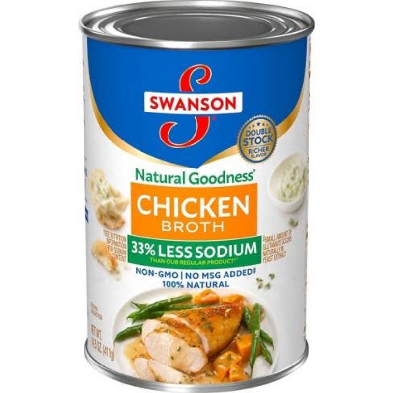 

SWANSON CHICKEN BROTH 33% LESS SODIUM 411GR