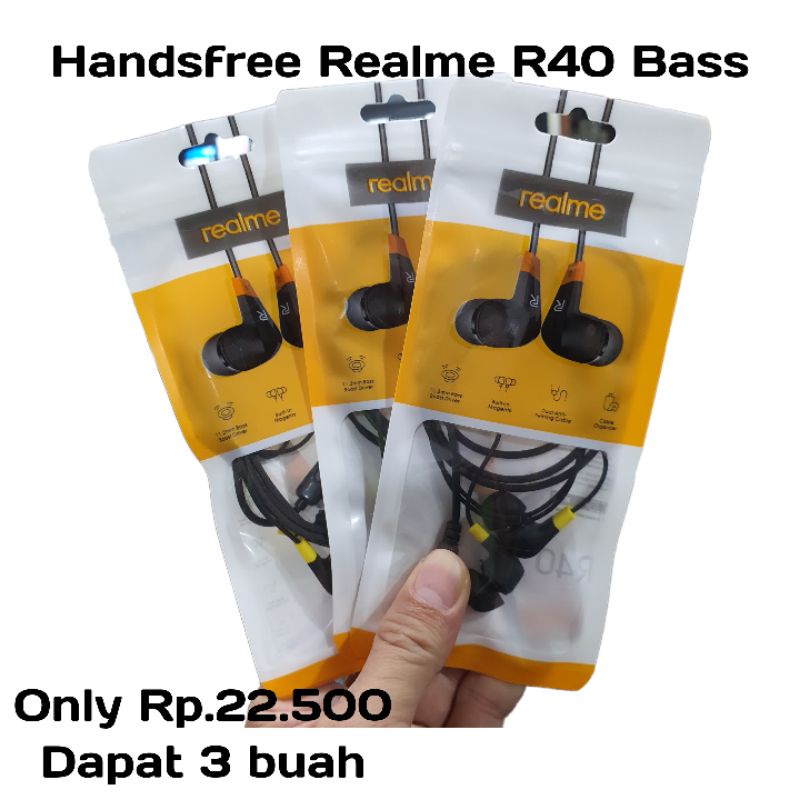 Handsfree Realme Ori R40 + Mic 3 pcs