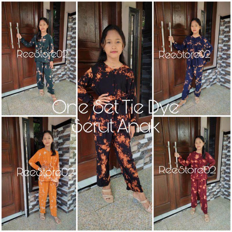 Daily One Set Tie Dye Anak-Setelan Tie Dye Anak-Pajamas Anak