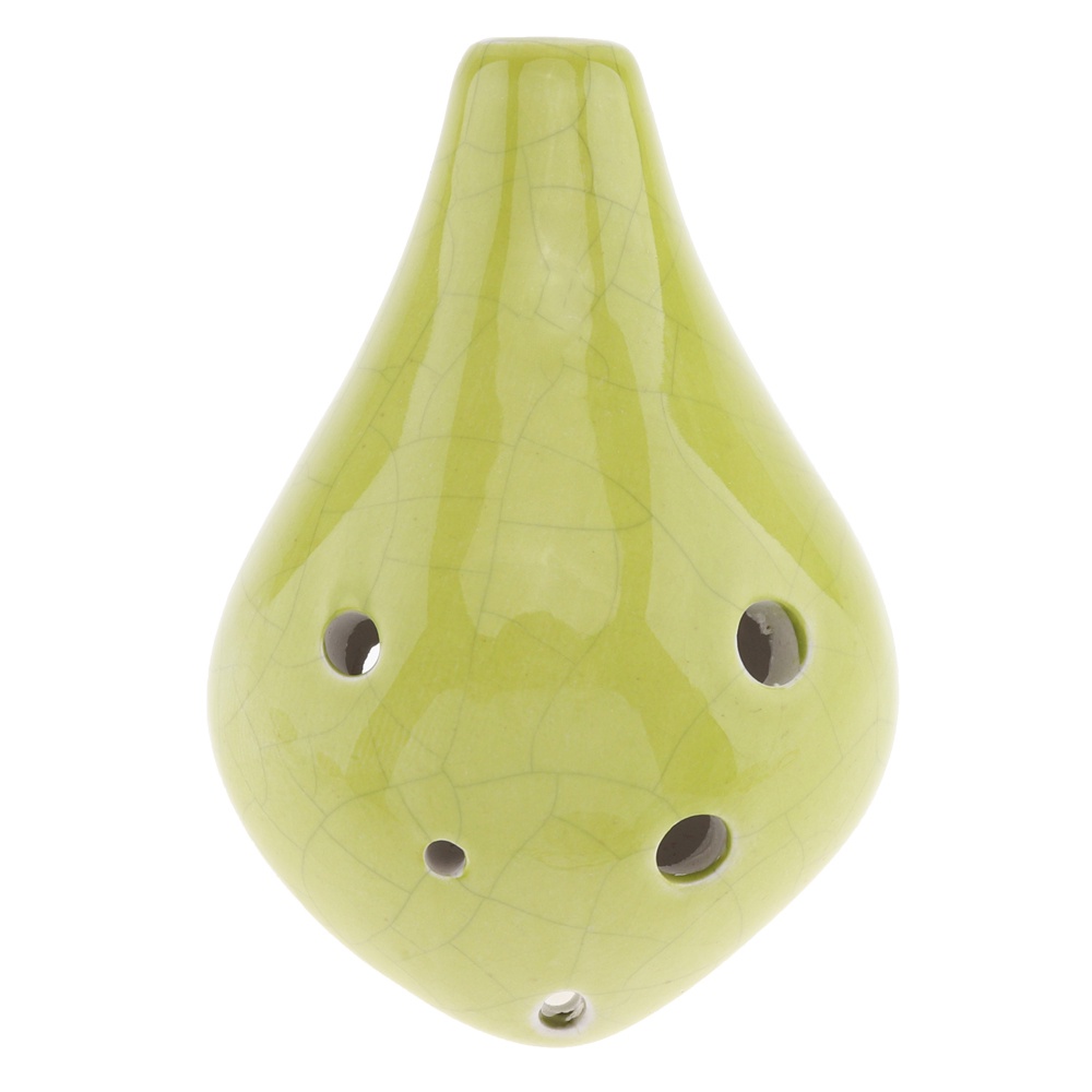 Seruling Ocarina Alto Nada C 6 Lubang Bahan Keramik Warna Hitam Dengan Tali Gantung 4 Pilihan Warna