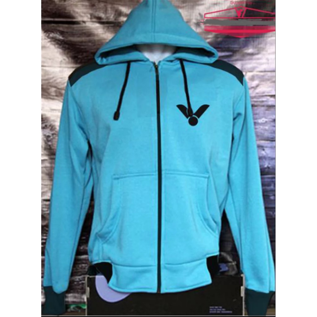 Jaket Zipper VICTOR Biru Muda