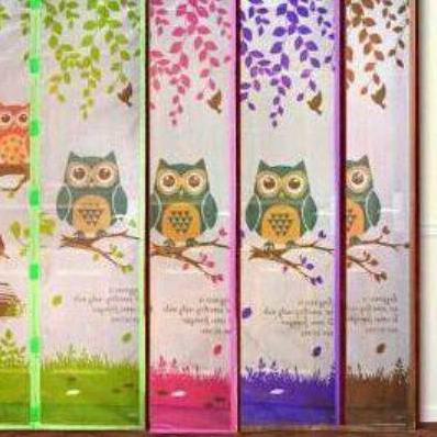 Gorden Magnet Anti Nyamuk Motif Owl Kelambu Pintu Anti Serangga Nyamuk