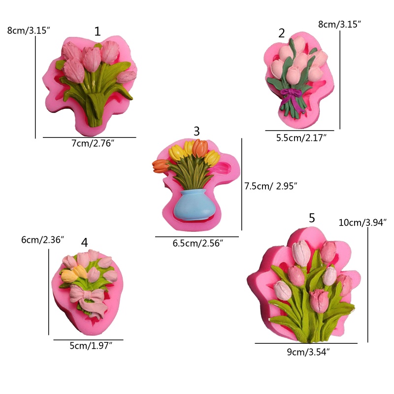 Siy Cetakan Fondant / Sabun Handmade Bentuk Bunga 3D Bahan Silikon