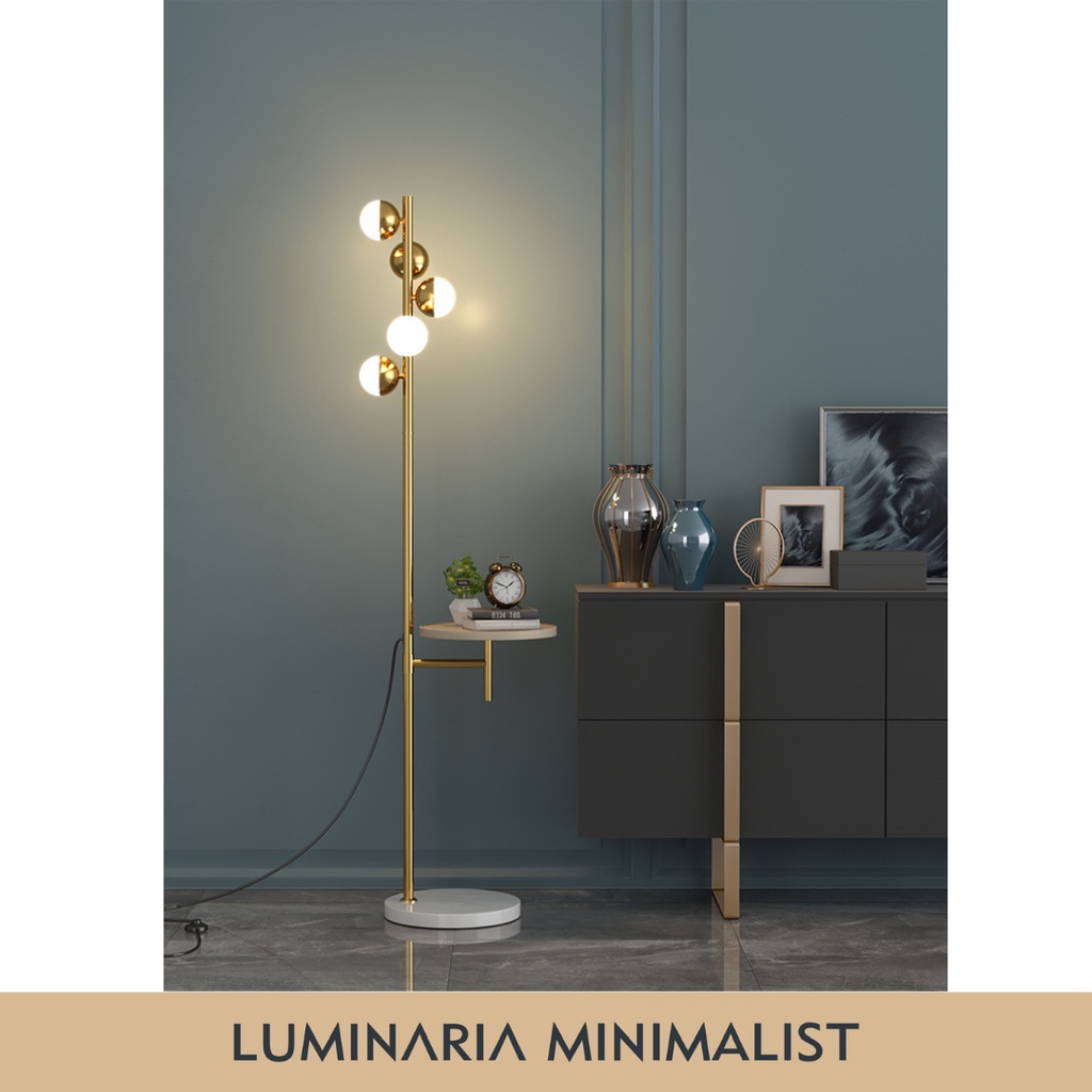 5 Bulbs Side Table Standing Lamp Lampu Baca Berdiri Hias Minimalist Lampu hias berdiri ruang tamu