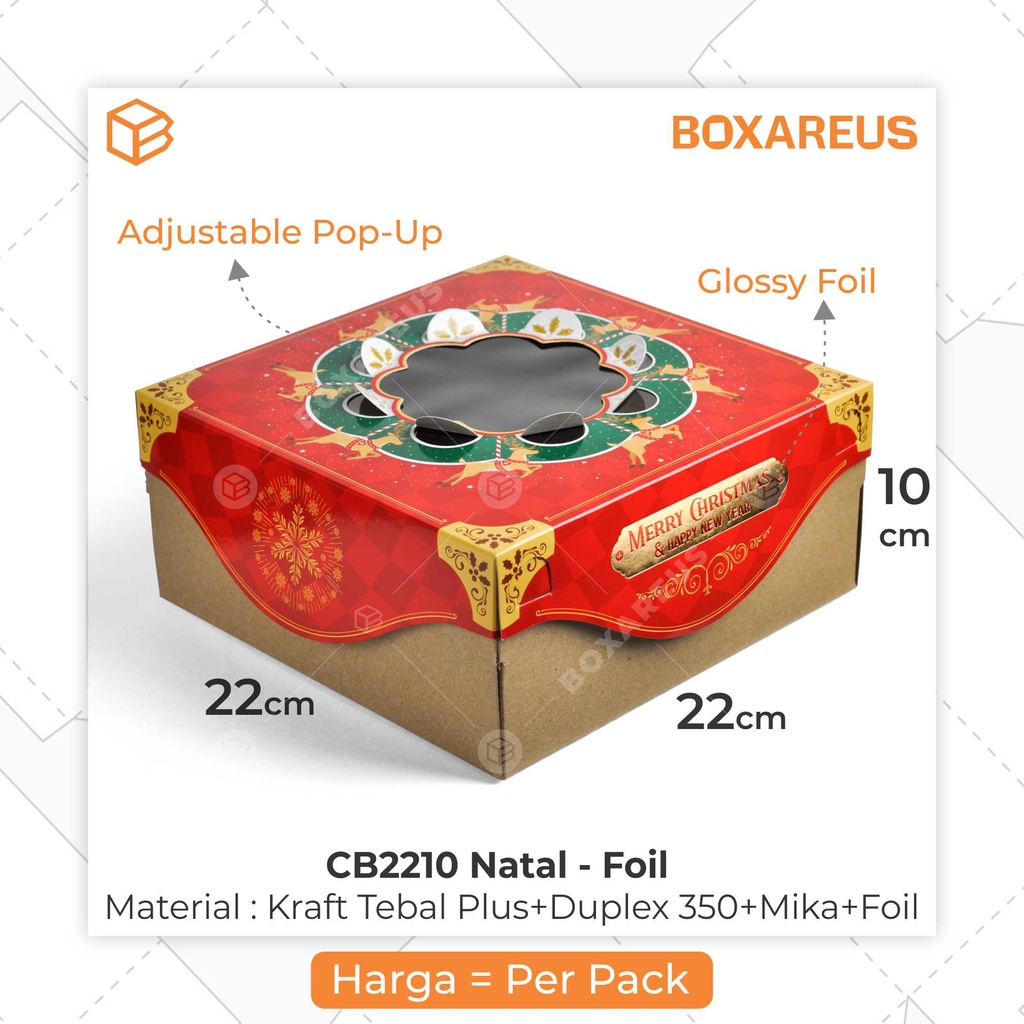 Box Kue Cake Packaging Natal Christmas Hampers Kemasan Kotak Dus Bolu | CB2210 NATAL