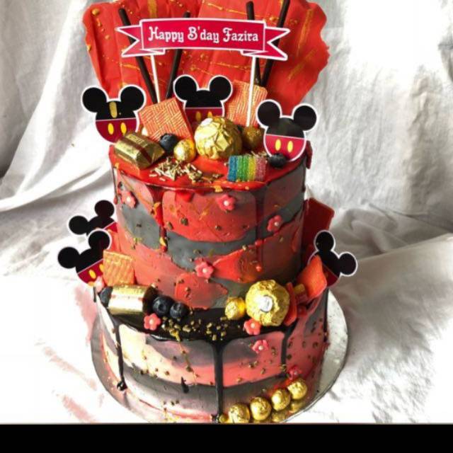 topper hiasan kue logo mickey mouse miky miki micky minnie