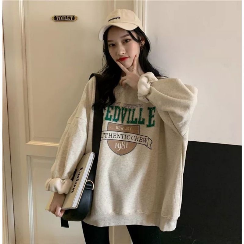 4539 Sweater Wanita Oversize | REDVILLE Basic Oversize | Crewneck Sweater Wanita