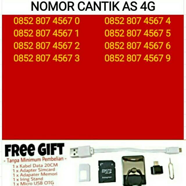 SERI 4567 Kartu Perdana Nomor Cantik Telkomsel Simpati As Loop 4G