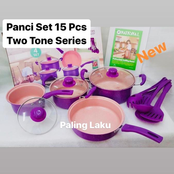Panci Set 15 pcs - cookware set + spatula + talenan
