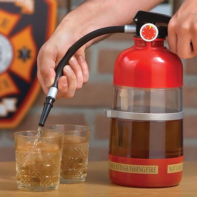 1set Fire Extinguisher Shape Water Beer Dispenser Alcohol Liquid Soft Drink Beverage Dispenser