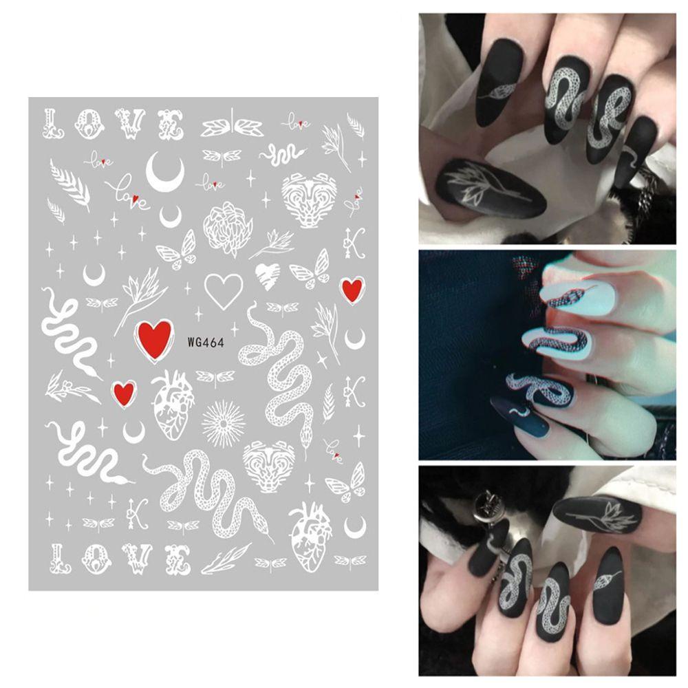 MXBEAUTY Self-adhesive Nail Decals Motif Ular Salon Kuku Nail Art Dekorasi Nail Art Slider DIY Stiker Kuku Manicuring Sticker