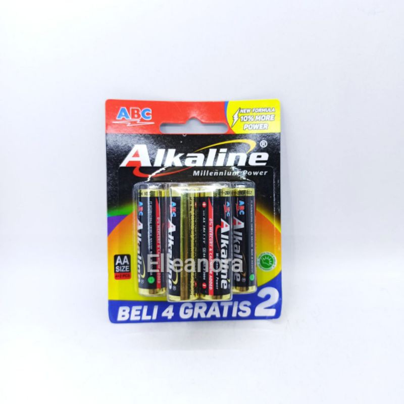 Baterry Baterai Batere ABC Alkaline A2 AA Isi 6