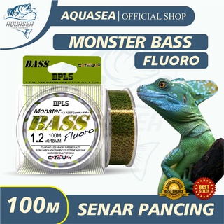 AQUASEA Tali Pancing  Bass FLUOROCARBON 100M Warna Hijau Lumut Senar Pancing Fishing Line Strength 4.20kg-16.5kg Sangat kuat
