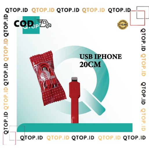 Kabel Charger QTOP CANDY 20cm Iphone [GARANSI]