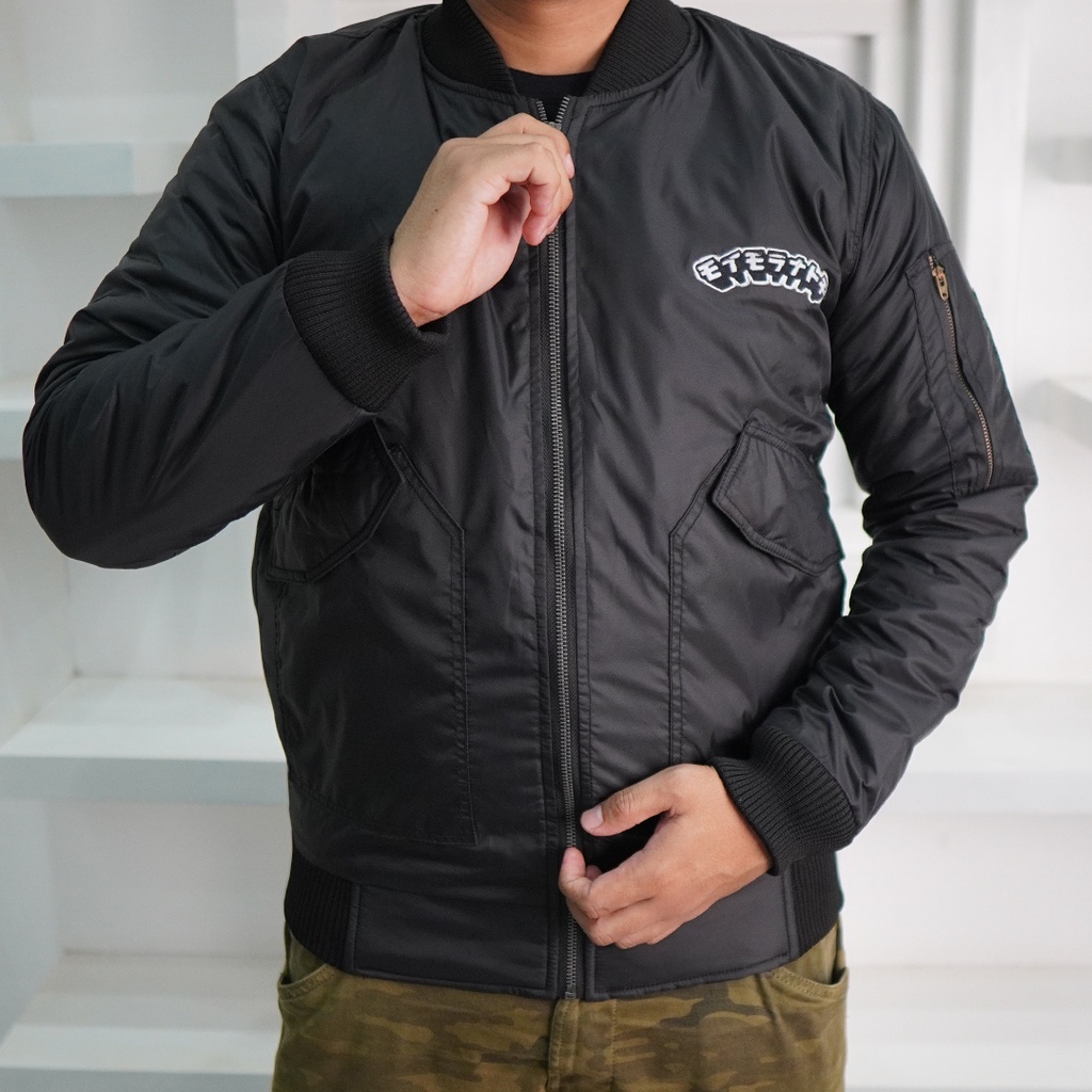 memousa jacket bomber original black Embroidery japan basic jacket unisex