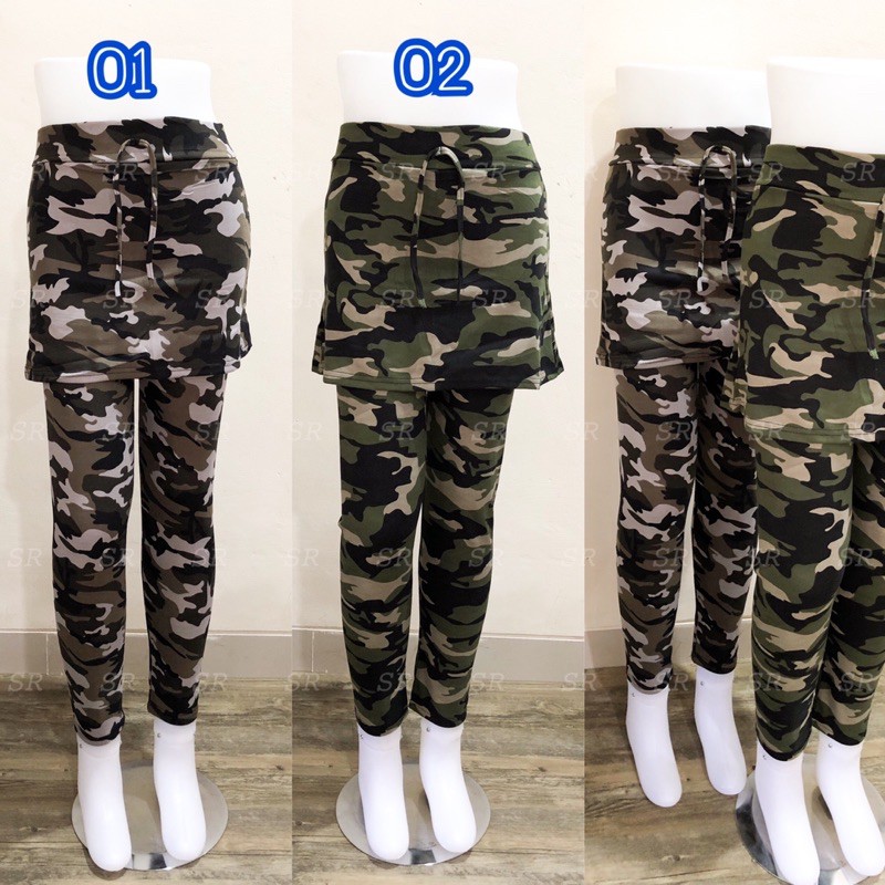 Legging Rok Army Panjang Wanita Import Premium