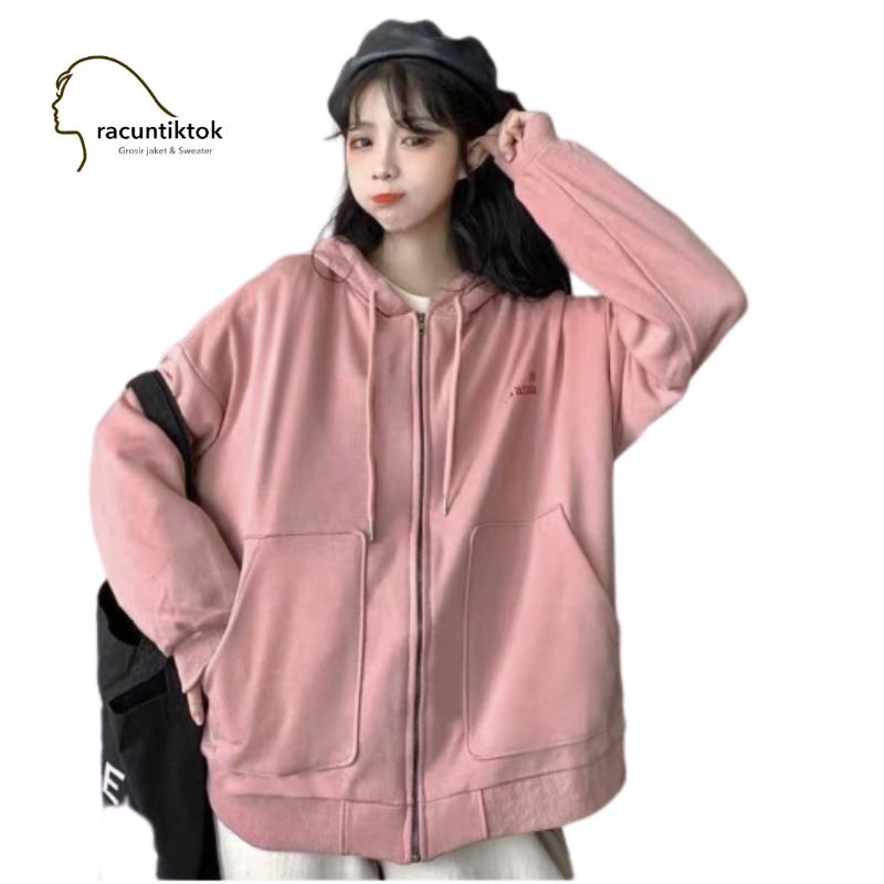 ZIPER HOODIE WANITA - ES UN ARMA SWEATER HOODIE ZIPER - FLEECE TEBAL HOODIE  ZIPER