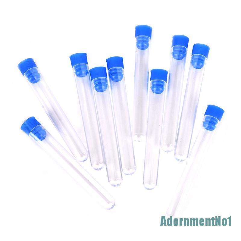 [AdornmentNo1]10pcs 15x100mm Clear Plastic Test Tubes Hard Plastic Test Tube With Wing Plug