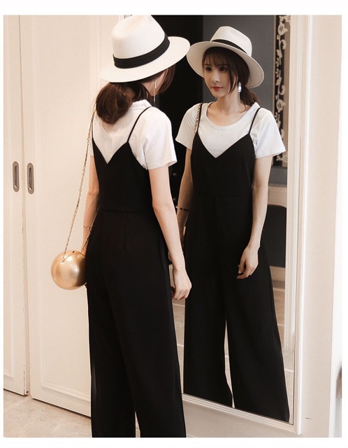 Korean Jumpsuit V Neck Long Jumpsuit Tanpa Lengan 1020 (S-XL)