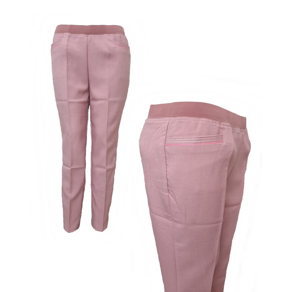 Celana pinggang Karet-Celana Bahan-celana Wanita Karir-Celana kantor terbaru 2021