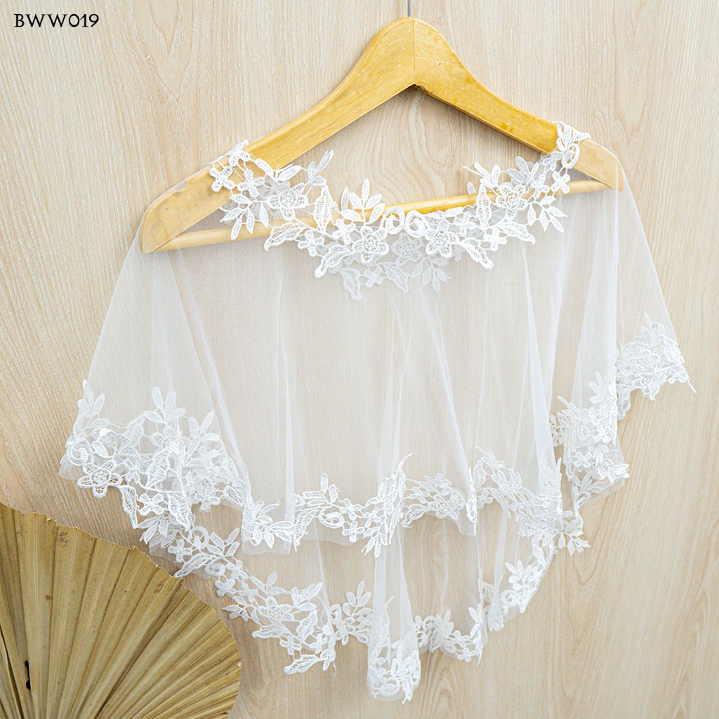 [READY STOCK] BOLERO BROKAT BRIDAL PENGANTIN PESTA WANITA PUTIH BWW019