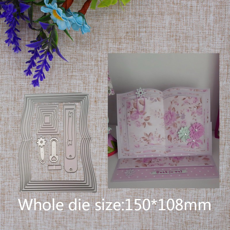 

New Arrival Lovely Book Frame Cutting Dies Stencil DIY Scrapbooking Photo Album