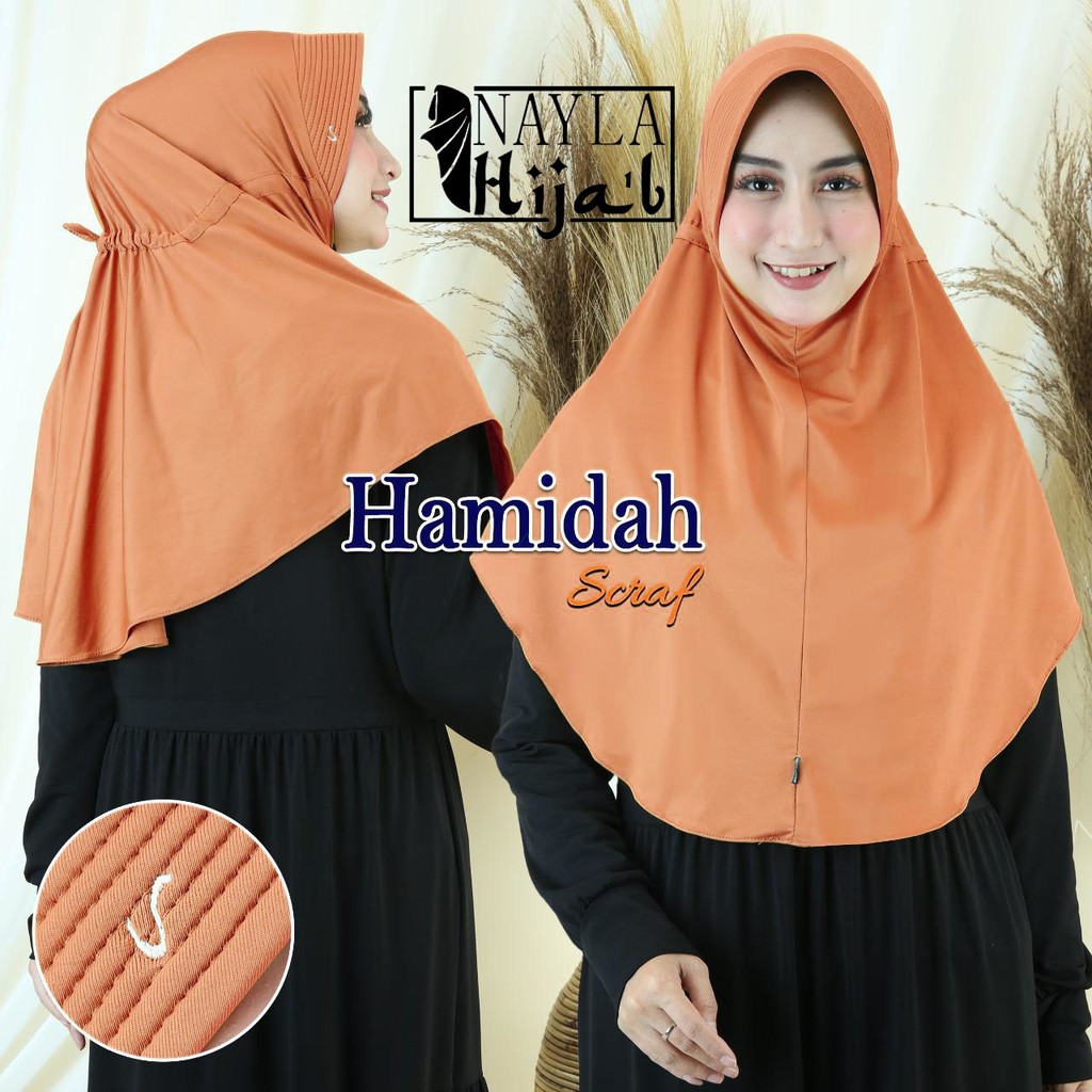 Jilbab Bergo Terbaru Kerudung Instan Serut Hamidah Polos Hijab Instan Serut Hamidah RUMAH HIJA'B-6