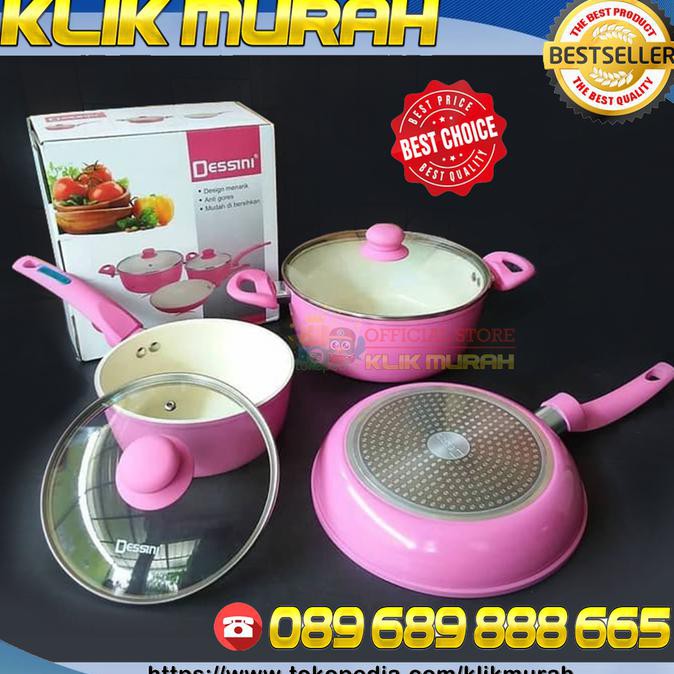 Ceramic Pan Dessini Cookware Set ( Panci Keramik Isi 5 Piece) Dsi.9915 - Terbaik 