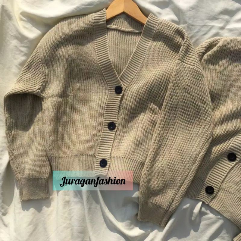 CARDIGAN CROP NACARA RAJUT-Mocca