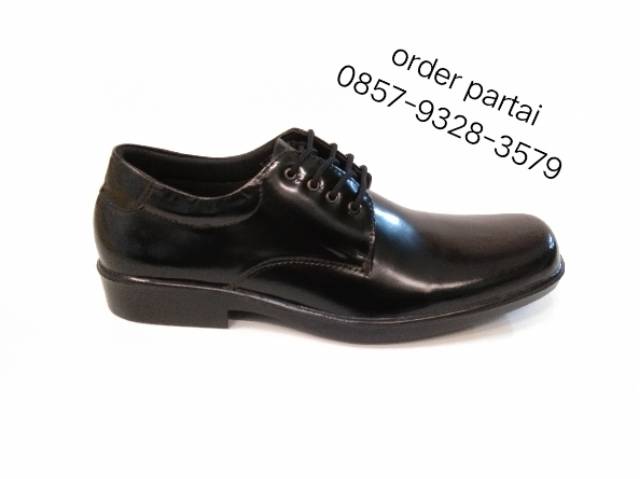 Sepatu pdh model jatah tni polri/Sepatu Kerja Pria Kulit hitam kilap