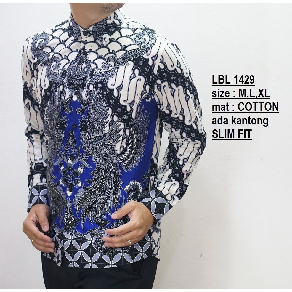 KEMEJA BATIK PRIA SLIM FIT LENGAN PANJANG HEM BATIK PRIA SLIM FIT LBL526