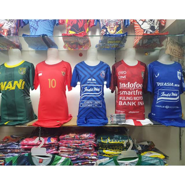 Setelan Jersey Anak liga indonesia Persebaya Bali united Persib Psis Persela Arema Pss sleman persija printing murah