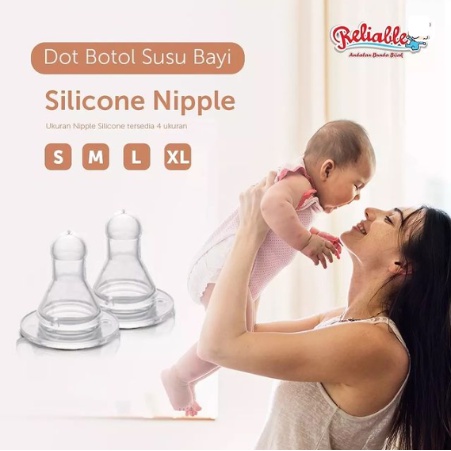 Karet Dot Nipple Silicon Botol Susu Bayi Reguler Dot Bulat Reliable