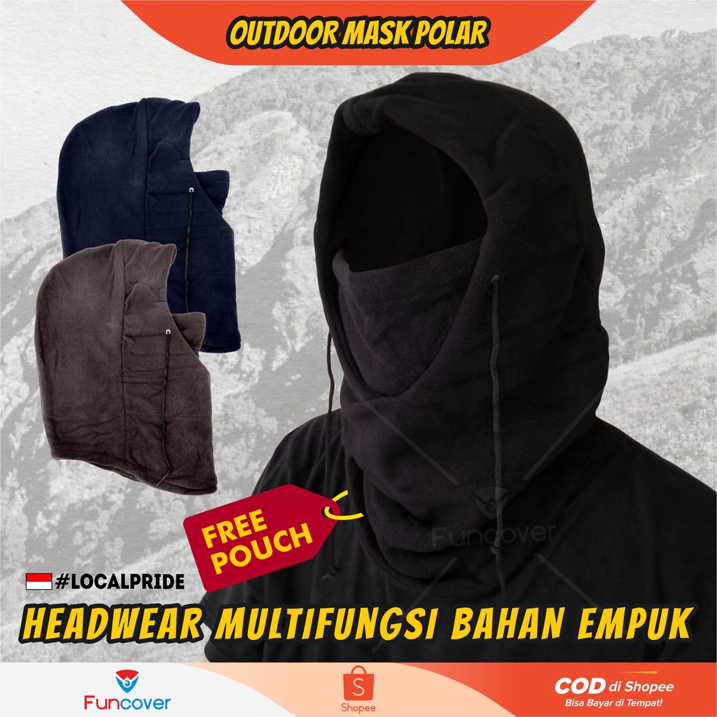 Masker kupluk polar ninja balaclava full face scarf serbaguna multifungsi 6 in 1 motor by Funcover