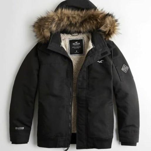jaket sherpa hollister