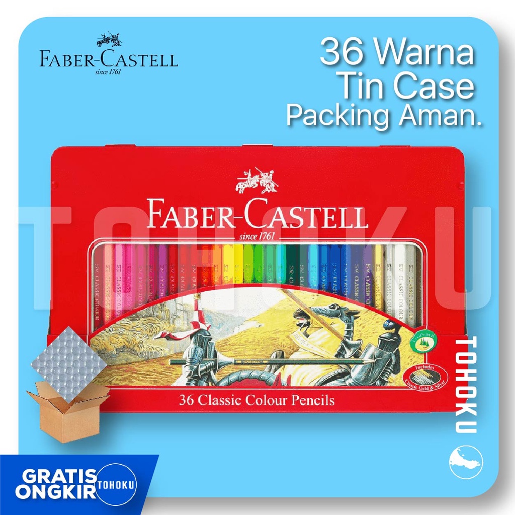 

Pensil Warna Faber Castell 36 Warna Kotak Kaleng / Tin Case - Barang Baru