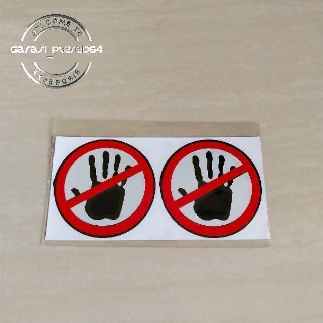 

stiker cutting sticker tumpuk warning dilarang megang jangan sentuh isi 2 kualitas terbaik murah